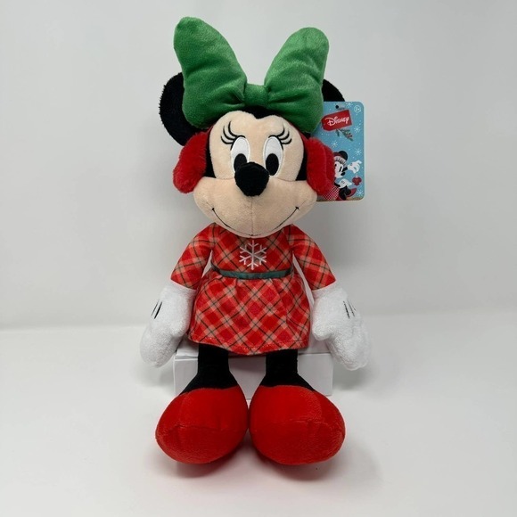Disney 2022 Holiday Minnie Mouse 15" Plush Macy's Snowflake Earmuffs Collectable - Picture 1 of 13